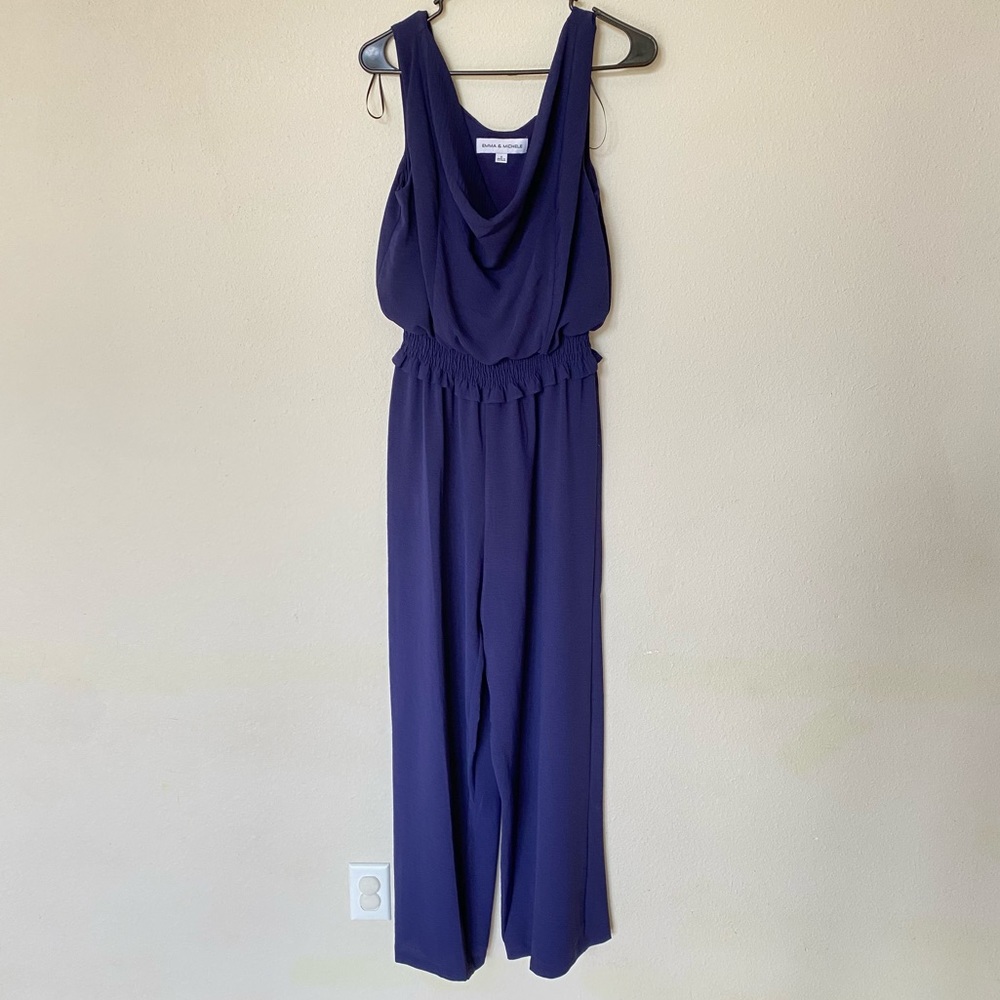 NWOT Emma & Michele Blue Pant Romper Jumpsuit